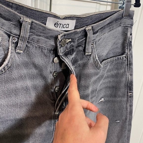 Etica Tyler Vintage Straight Jeans Gray Color denim - Picture 4 of 10